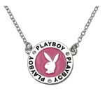 Collier Playboy médaillon rose